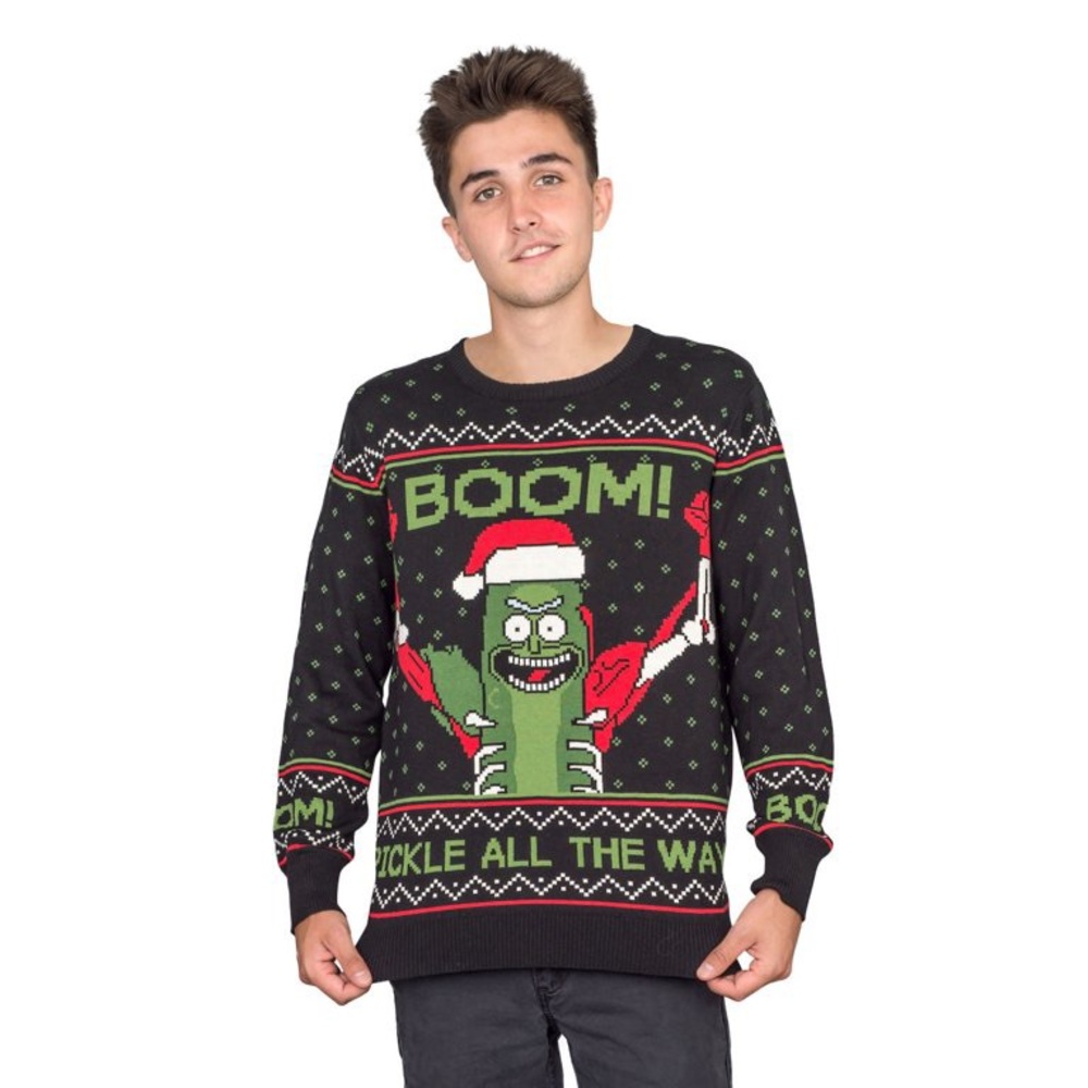 NWOT Ripple Junction Rick‎ and Morty Boom! PickleRick Ugly Christmas Sweater